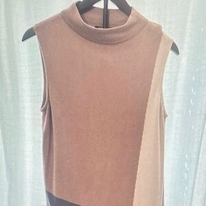 Lafayette 148 New York Taupe Knit Sleeveless Top